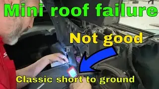 Mini convertible roof failure FIXED. Hall sensors SHORT to ground.