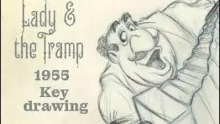 Spaghetti scene Lady and Tramp original drawing (Disney)