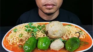 ASMR Mie Kuah Bakso Ikan &mdash; Slurp Eating Sounds | Indonesian Fishball Noodle Soup | No Talking