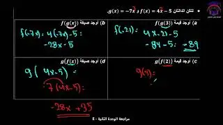 Math 11 S1 lesson E talat  مراجعة الوحدة الثانية الصف الحادي عشرر