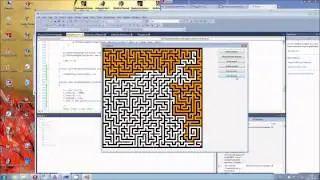 A* algorithm solving random mazes.