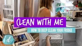 CLEANING ROUTINE 💙 How to DEEP CLEAN YOUR FRIDGE (Dollar Tree Organization!)