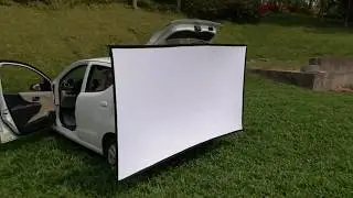 Car power+car 4 door audio + Yandood projection screen = open air cinema
