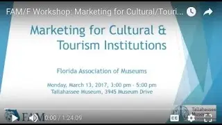 FAM/F Workshop: Marketing for Cultural/Tourism Institutions