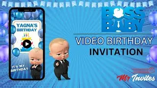 Baby Boss Birthday Video Invitation | Customized Digital Video Invitations | Digital Invitations