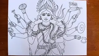 Lord Durga Drawing| Maa Durga Drawing|Durga maa Drawing|