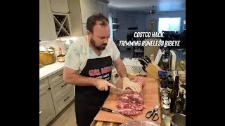 How I Save Money- Costco Hack: Trimming Boneless Rib-Eye!