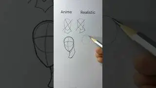 How to draw head anime and realistic #art #drawing #sketch #shorts