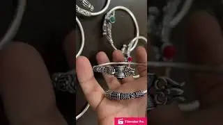 silver look like trishul shakti kadaa bracelet under 150rs