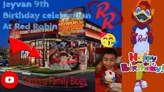 Jeyvan #9 Birthday at @Red Robin Restaurant with the Fam