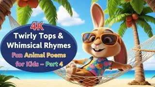 4K Twirly Tops & Whimsical Rhymes  Fun Animal Poems for Kids with Happy Music Part 4  | Bed Time St