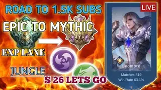 @DAY 17 EPIC TO  Mythical Glory  MLBB#leomord #mlbblive#longsgaming#alpha#lancelot#chou