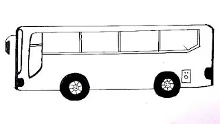 how to draw easy bus || how to draw bus for kids || how to draw bus step by step