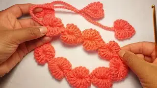 Beautiful crochet heart Headband tutorial ❤️ step by step for beginners. 