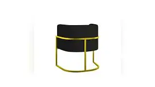 Review: Poltrona Corino Decorativa Lua Recep&ccedil;&atilde;o Base Ferro Gold Cor:preto preto