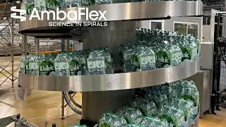 Packed PET bottles on SpiralVeyor