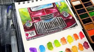 Unboxing the New Inktober Art Kit from Viviva and Drawing a Classic Car!