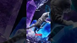 &ldquo;Crystal Guardian&rdquo; &ndash; Silver kitten in glowing cave transforms into a crystal-armored cat.