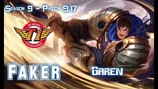 SKT T1 Faker GAREN vs QIYANA Mid - Patch 9.17 KR Ranked