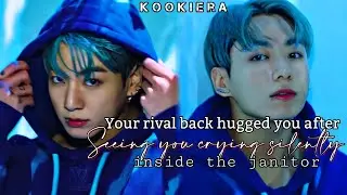 •Your rival back hugged you after seeing you crying silently inside the janitor•Jungkook Oneshot