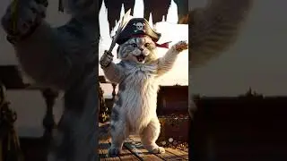 Pirate Cat: The Feline Captain's Golden Hour Stand ⛵🐾
