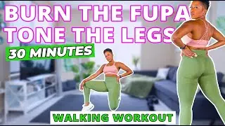 30 MIN Legs and Core Standing Abs Walking Workout | BURN THE FUPA DejaFit
