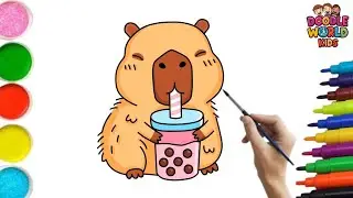 Как нарисовать пьющего алаи 🥤 | Простой и милый мультяшный рисунок для детей | Пошаговая инструкция