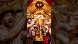 POV: You Just Got to the CRAZIEST Beer Tent at Oktoberfest 🇩🇪 #food #aivideo #beer #octoberfest