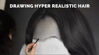 15 hours of drawing realistic hair with charcoal | Self-portrait series