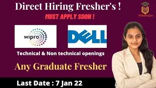 Wipro| Dell MASS HIRING 2021 For Freshers | Any Graduate | IT & NON-IT Jobs | Must Watch!!