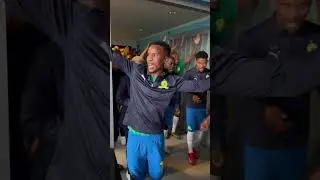 Peter Shalulile and Themba Zwane singing gwijo before match against Pyramids FC in Egypt