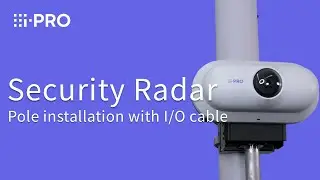 i-PRO Security Radar - Pole installation with I/O cable