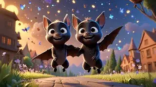 Four Baby Bats Fly in the Dark | Fun Kids Song | Nursery Rhymes and Baby Songs