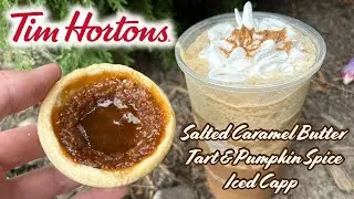 Tim Hortons NEW Salted Caramel Butter Tart & Pumpkin Spice Iced Capp - Taste Test