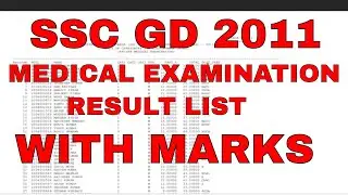 SSC  GD Bharti 2011 | Review Medical Examination List Final | SSC GD 2011 ka Result