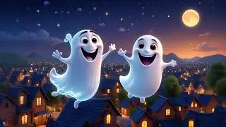 Three Silly Ghosts Float Through Town | Halloween Song for Kids | Counting Rhymes and Spooky Songs