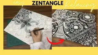 Zentangle Art Easy | Beginners Step By Step Tutorial | For Kids.