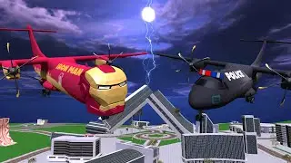 Police Plane attack Ironman Plane in Indian Bikes Driving 3d