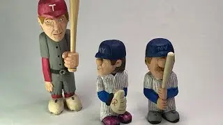 Woodcarving a 3” ball player