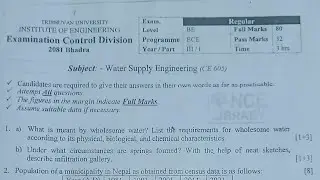 Unit: 4 / Quality of water / Numerical Ioe Old question 2081 Bhadra //Water Supply Engineering/#ioe