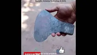 Forging Damascus Steel Axe With  Hard Life Skills #shorts