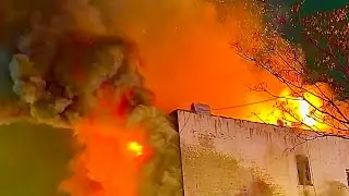 **{MASSIVE INFERNO~FDNY BOX 4085~FDNY BATTLING 10/86 3RD ALARM FIRE IN MIXED OCCUPANCY IN QUEENS}**