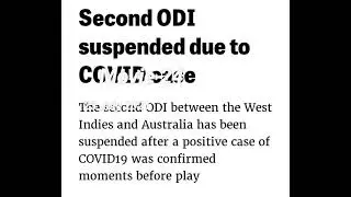 Australia vs westindies  second odi canceled due covid 19 case found in player # after toss
