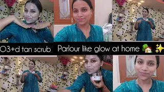 D tan scrub kaise kare | parlour jaisa scrub kaise kare ghar me | salon facial at home |#facial #o3 