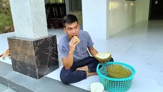 Enjoying delicious durian and building a trellis for long beans in the garden | Long Ca Farm