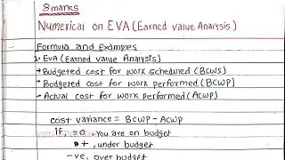Unit:4 | Construction project planning & scheduling | Numerical of Earned Value Analysis | TU,PU,KU