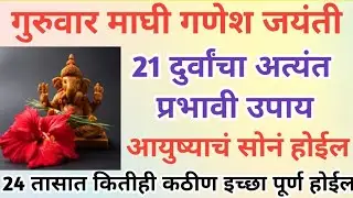 गुरुवार माघी गणेश जयंती 21 दुर्वांचा प्रभावी उपाय,कितीही कठीण इच्छा पुर्ण होईल.मुलांची प्रगती होईल