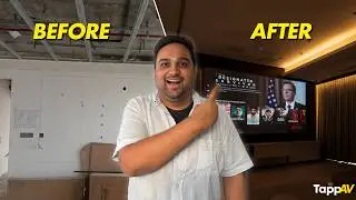 Modern Dolby Atmos Living Room Theater | Best Ultra Short Throw Projector Cabinet for Home Cinema
