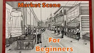How to Draw Market Scene Composition | For Beginners | Artist Deepkaran| #composition #pencilsketch