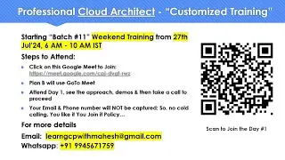 Google Cloud Customized Professional Cloud Architect Training - Batch 11 - Day 1 Invite